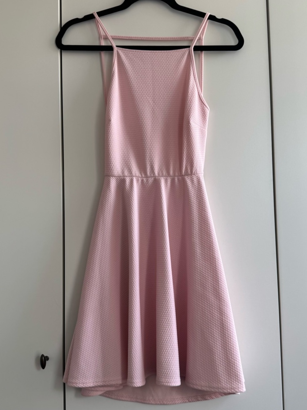 Urban Outfitters Light Pink Mini Fit-and-Flare Spaghetti Strap Dress